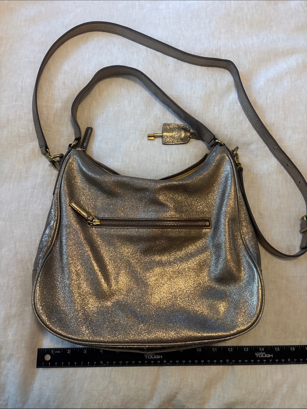 Metallic Silver/gold Women's Shoulder Bag - Elegant Everyday Carry
